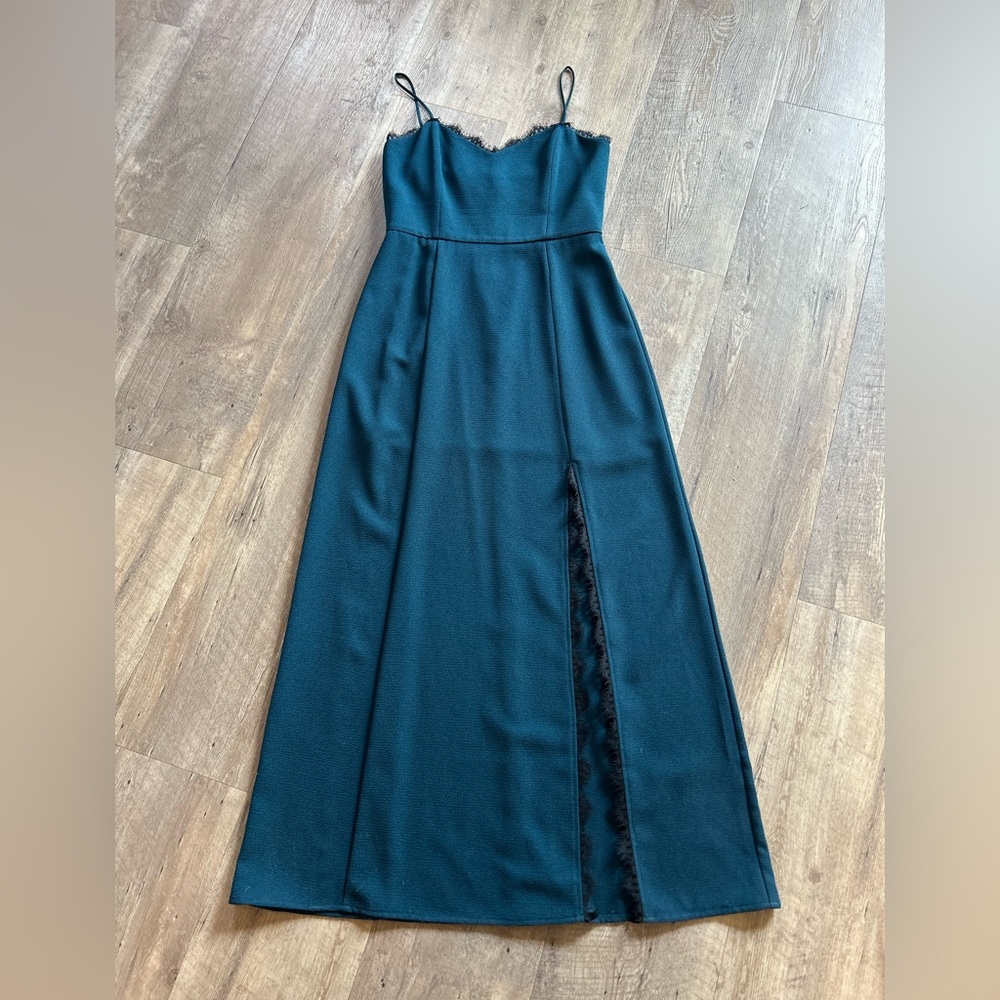 Wayf Dark Blue/Green Maxi Dress- Size Large